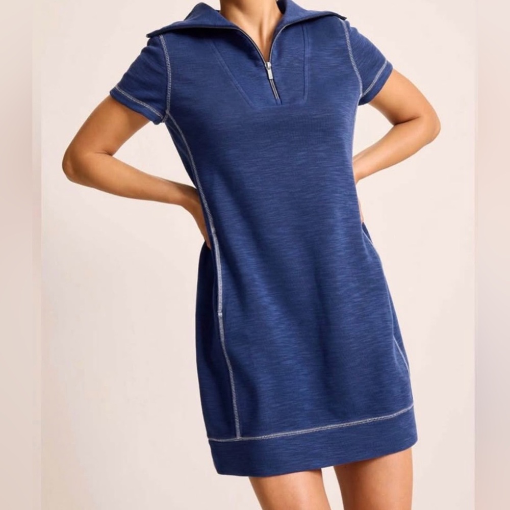 Tommy Bahama Tobago Bay Half-Zip Dress in "Island Navy"